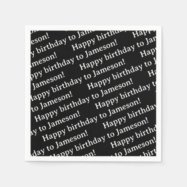 Custom text birthday Napkin (Front)