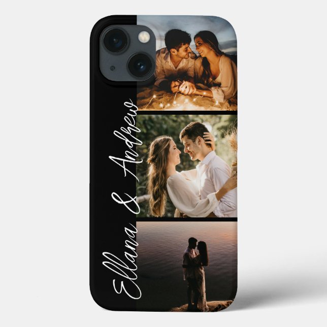Custom Text Black 3 Photo Case-Mate iPhone Case (Back)