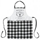 Custom Text, Black and White Buffalo Plaid Kitchen