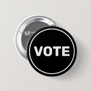 Custom Text Black and White Vote Button