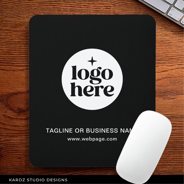 Custom Text Black Business Company Logo Mouse Pad (Creator Uploaded)