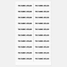 Custom Text Black on White Fabric Clothing Labels