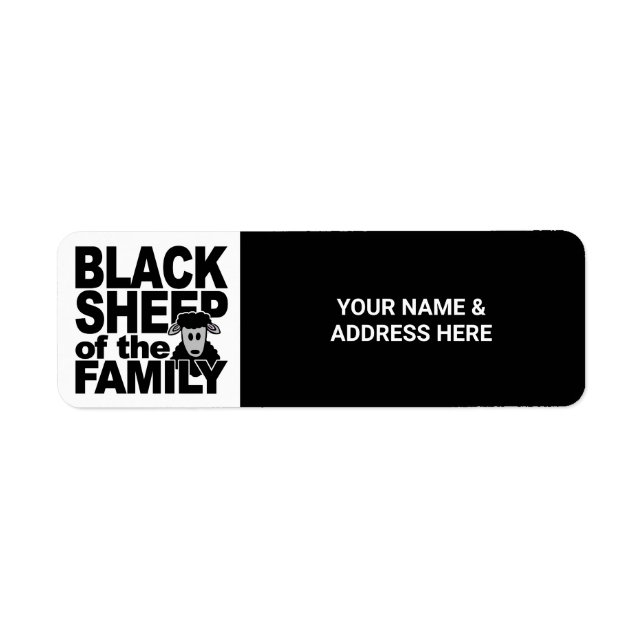 Custom text "Black Sheep" Label (Front)
