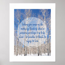 Custom Text Blue Sky Towering Aspens In Snow Photo