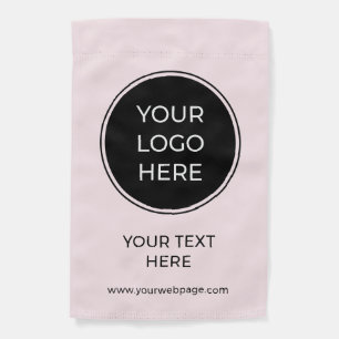 Custom Text Blush Pink Business Logo Garden Flag
