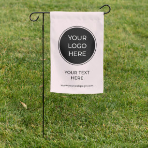 Custom Text Blush Pink Business Logo Garden Flag