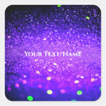 Custom Text - Bokeh Glitter - Deep Purple