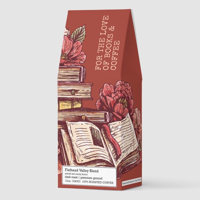 Custom Text Book Lover's Roasted Coffee (Front)