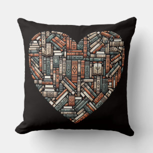 Custom Text Book Lover's Throw Pillow