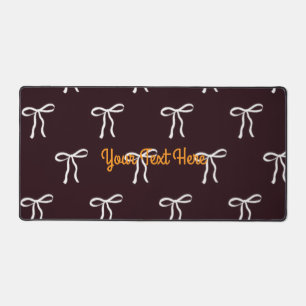 Custom Text Bow Ribbon Pattern Desk Mat