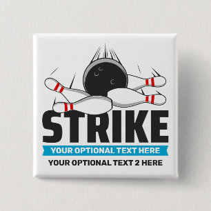 Custom Text Bowling Strike Button