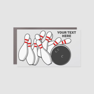 Custom Text Bowling Strike Car Magnet