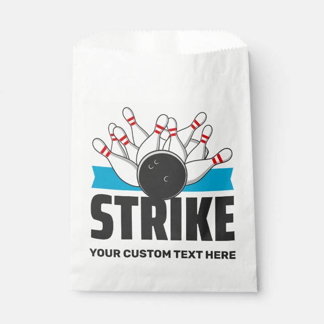 Custom Text Bowling Strike Favor Bag (Front)