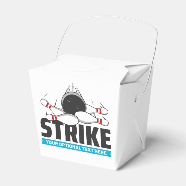 Custom Text Bowling Strike Favor Boxes (Front Side)