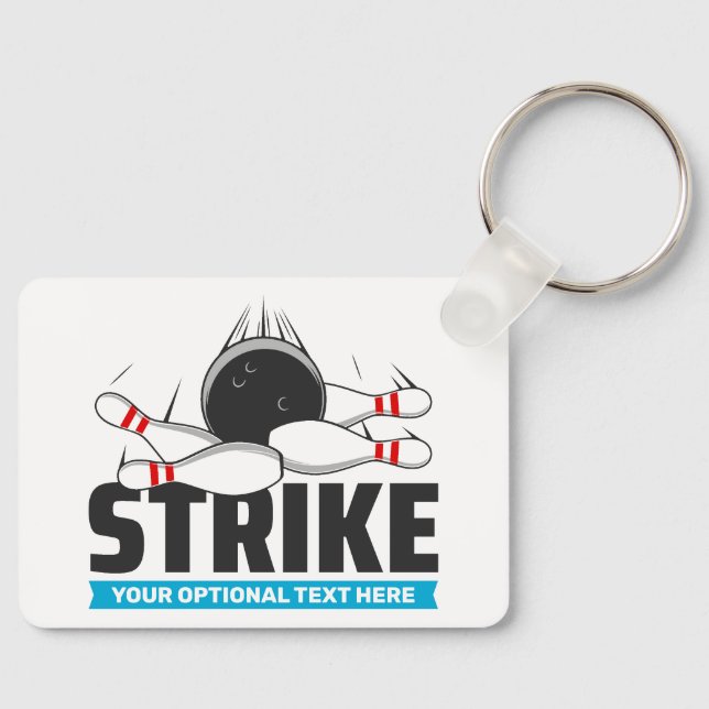 Custom Text Bowling Strike Keychain (Front)