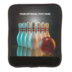 Custom Text Bowling Strike Luggage Handle Wrap