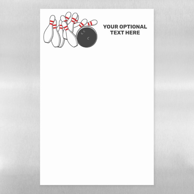 Custom Text Bowling Strike Magnetic Dry Erase Sheet (Vertical)
