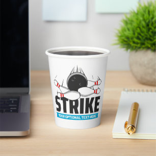 Custom Text Bowling Strike Paper Cups