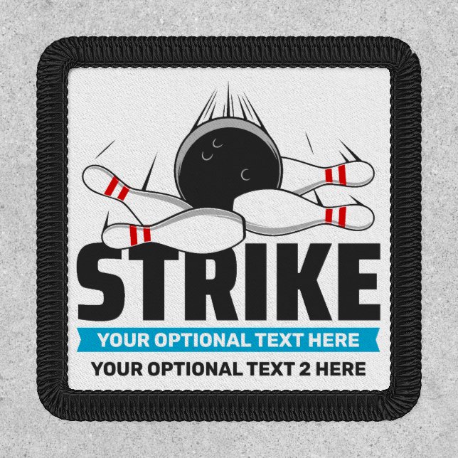 Custom Text Bowling Strike Patch (Front)