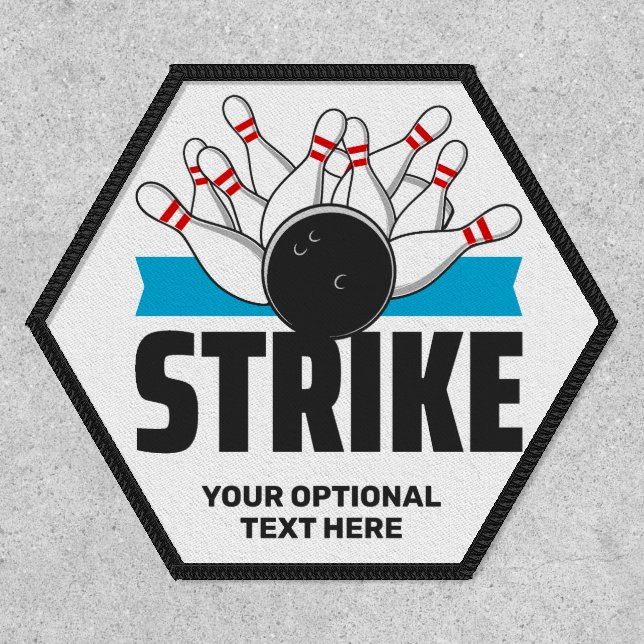 Custom Text Bowling Strike Patch (Front)