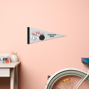 Custom Text Bowling Strike Pennant Flag