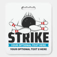 Custom Text Bowling Strike