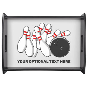 Custom Text Bowling Strike Serving Tray