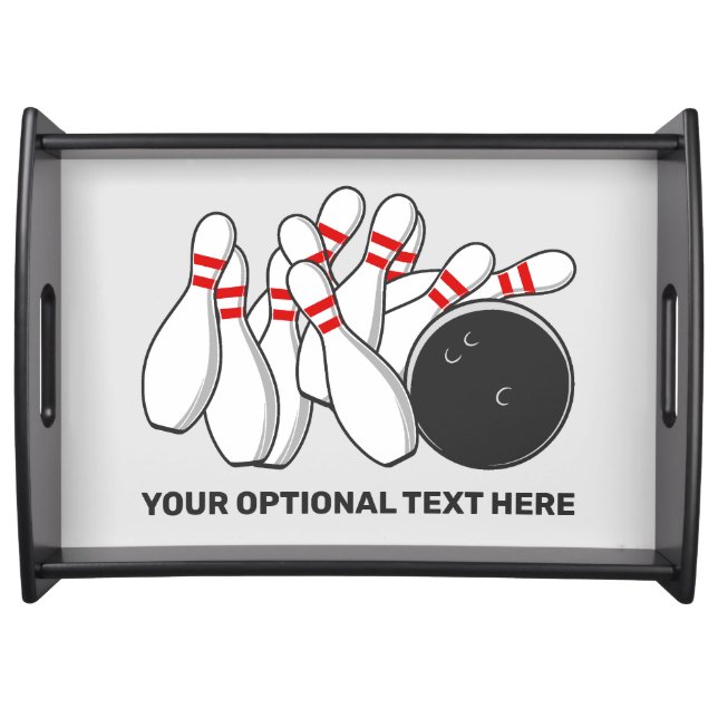 Custom Text Bowling Strike Serving Tray (Front)