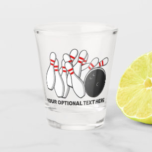 Custom Text Bowling Strike Shot Glass