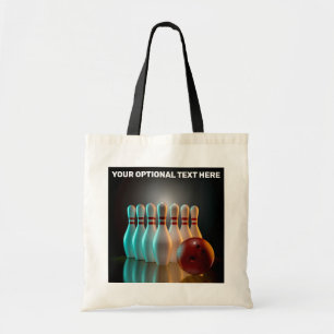 Custom Text Bowling Strike Tote Bag