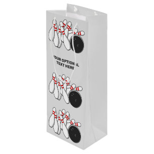 Custom Text Bowling Strike Wine Gift Bag