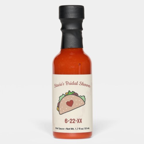 Custom Text Bridal Shower Personalized Love Taco Hot Sauces