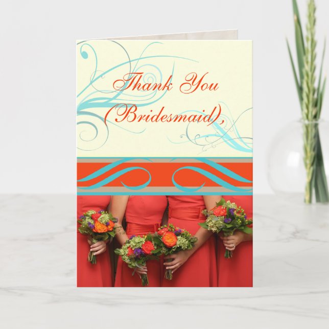 Custom Text Bridesmaid's Thank You or Proposal Card (Front)