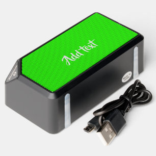 Custom text bright green plain bluetooth speaker