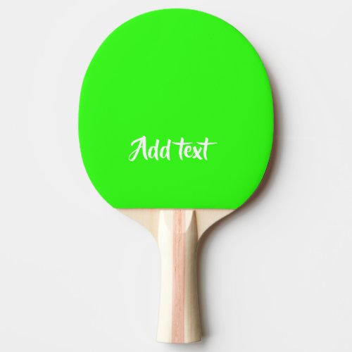 Custom text bright green plain ping pong paddle