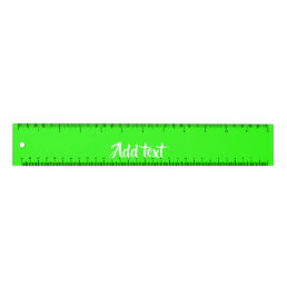 Custom text bright green plain ruler
