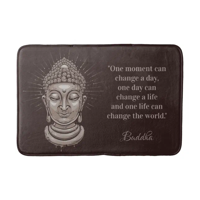 Custom text Buddha Quote bath mats Zazzle