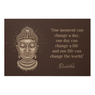 Custom text Buddha Quote wood wall art