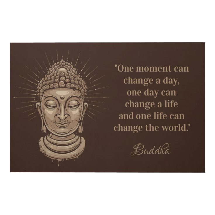 Custom text Buddha Quote wood wall art Zazzle