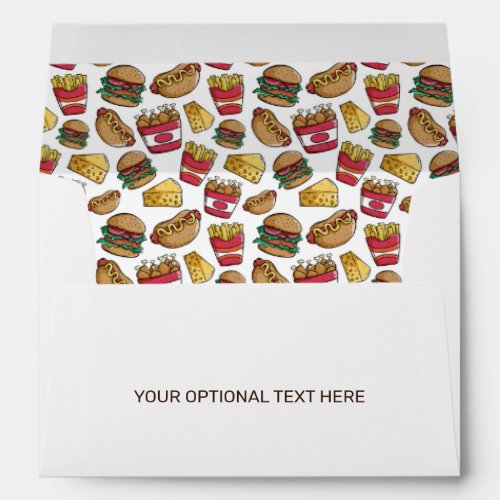 Custom Text Burger  Fast Food Lover Envelope