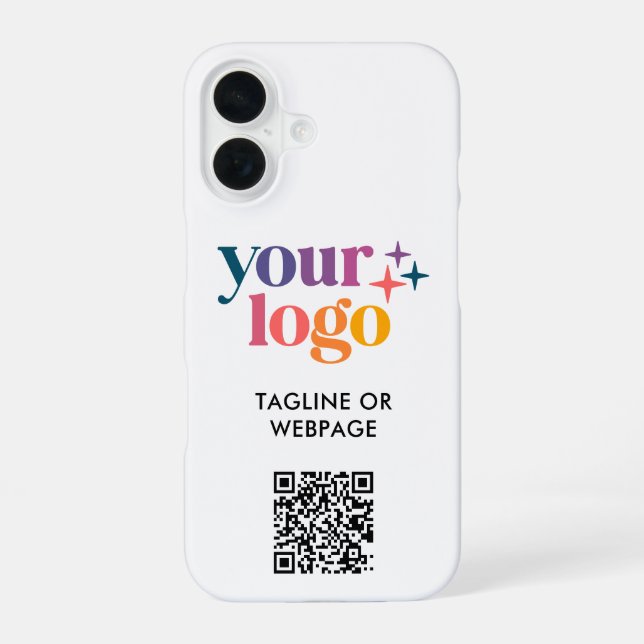 Custom Text Business Company Logo QR Code Iphone Case (Back)