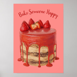 Custom text Cake Illustration poster