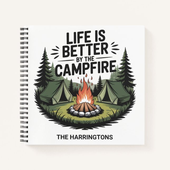 Custom Text Camping Notebook (Front)