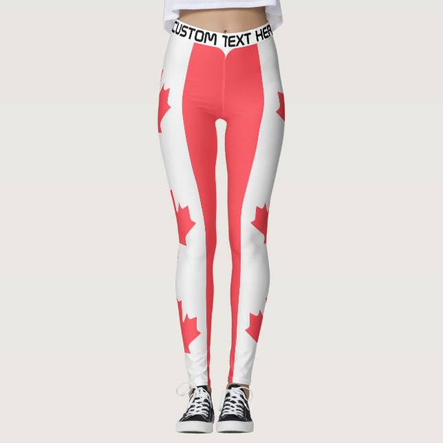 Custom Text Canada Football Leggings (Front)