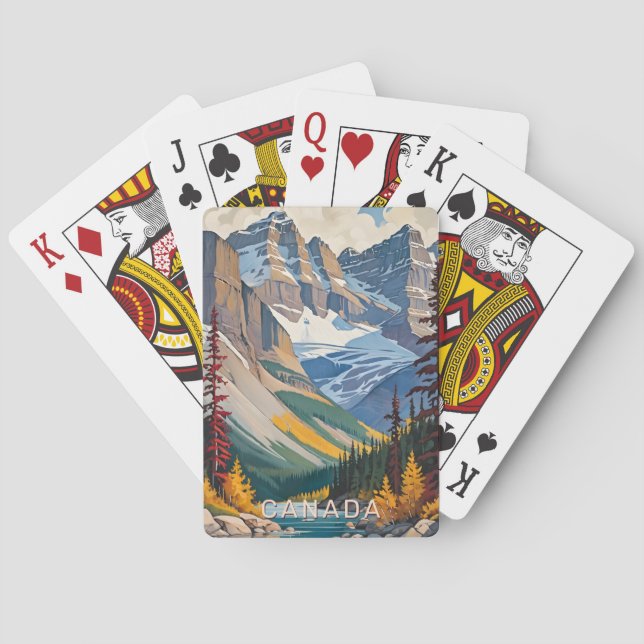 Custom Text Canada Travel Poster Poker Cards (Back)
