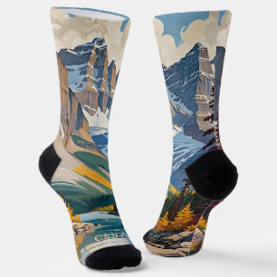 Custom Text Canada Travel Poster Socks