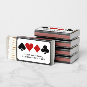 Custom text Card Player Matchboxes