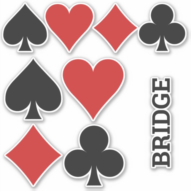 Custom text Card Suits stickers (Front)