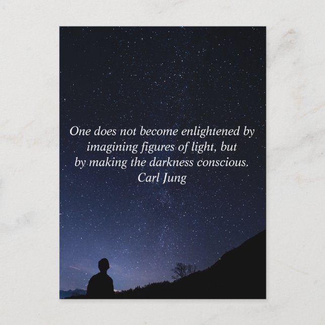 Custom Text Carl Jung Enlightened Conscious Cosmos Postcard (Front)