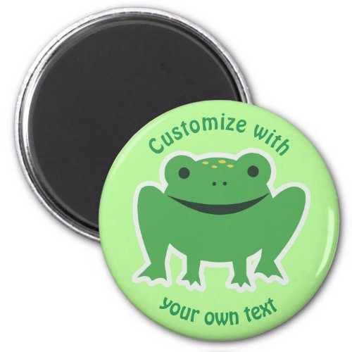 Custom Text Cartoon Frog  Magnet
